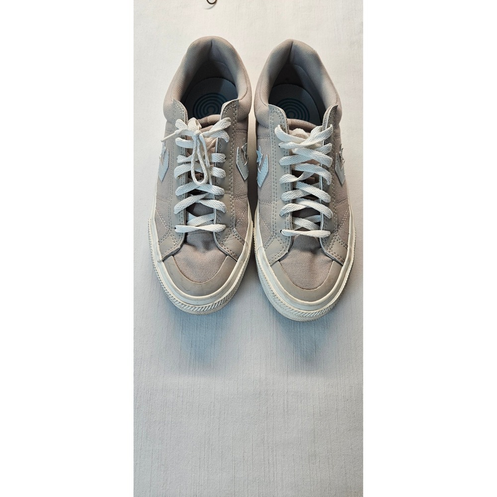 Converse Star Player 76 Mens 9.5 Grey Canvas Low Top Sneakers A13223F